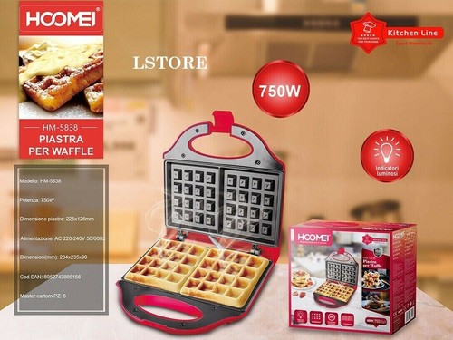 Piastra elettrica per - , waffle